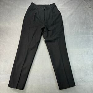 Vintage Sag Harbor Pants Womens‎ 8 Black Wool Pleated Slacks Trousers Classic
